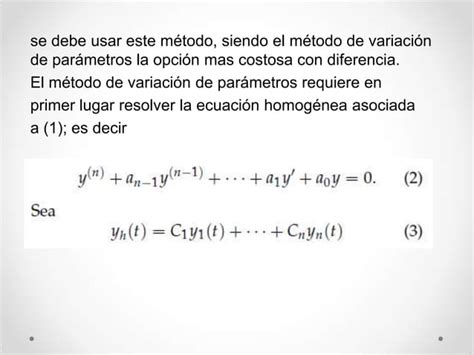 Método De Variación De Parámetros
