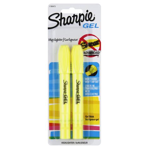 Sharpie San1780473 Gel Highlighter Fluorescent Yellow Bullet 2 Per Pack