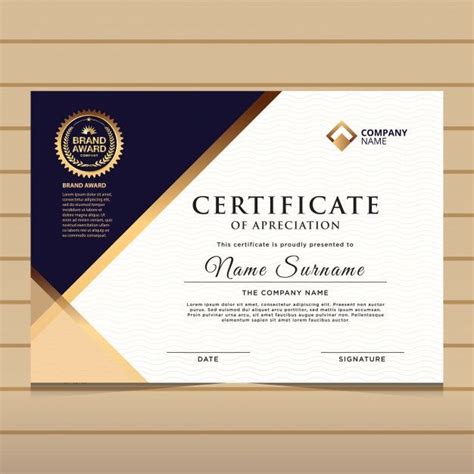 Premium Vector Elegant Blue And Gold Diploma Certificate Template Certificate Templates