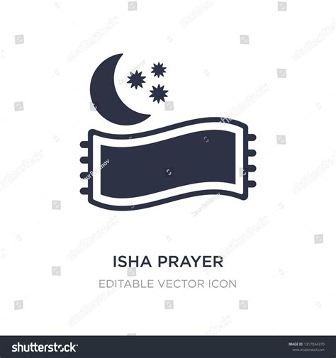 Isha Prayer Icon On White Background Stock Vector Royalty Free