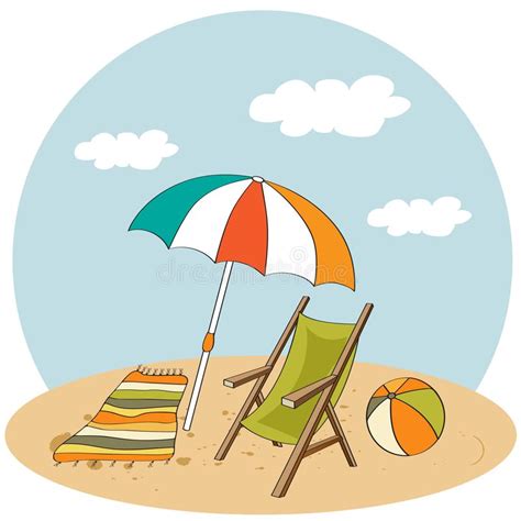 Cartoon Beach Scene Clip Art