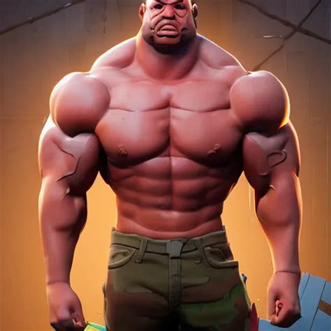 Bodybuilder Jonesy From Fortnite Au Naturel Hyper Stable Diffusion