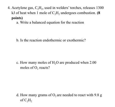 Solved Acetylene Gas C2h2 Used In Welders Torches