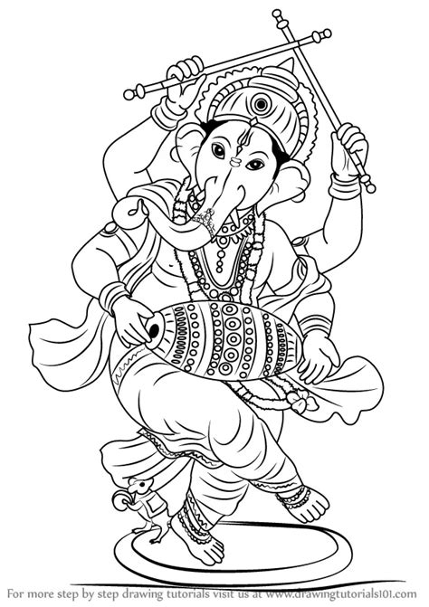 How to Draw Lord Ganesha (Hinduism) Step by Step | DrawingTutorials101.com