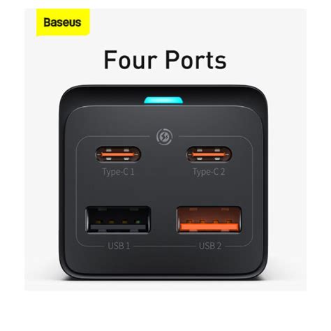 Baseus 100W GaN3 Pro Desktop Fast Charger 2USB-C + 2USB Port CN ...