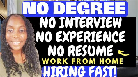 Hiring Immediately No Degree Work From Home Jobs Weekly Pay Wfh