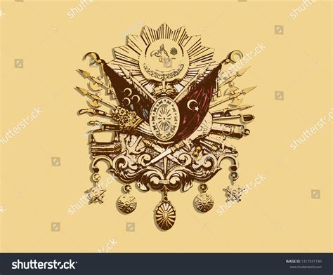 Ottoman Empire Emblem Ottoman Empire Emblem Stock Illustration 1317531740