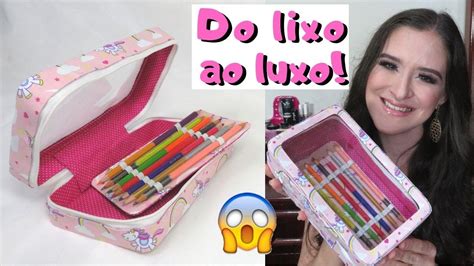 DIY estojo tipo Kipling feito caixa de leite super fácil e sem