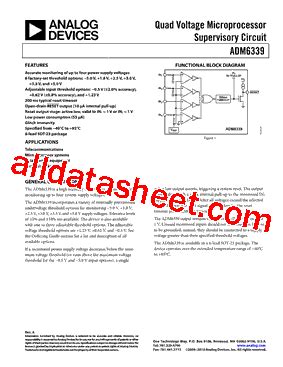 ADM6339BARJZ RL7 Datasheet PDF Analog Devices