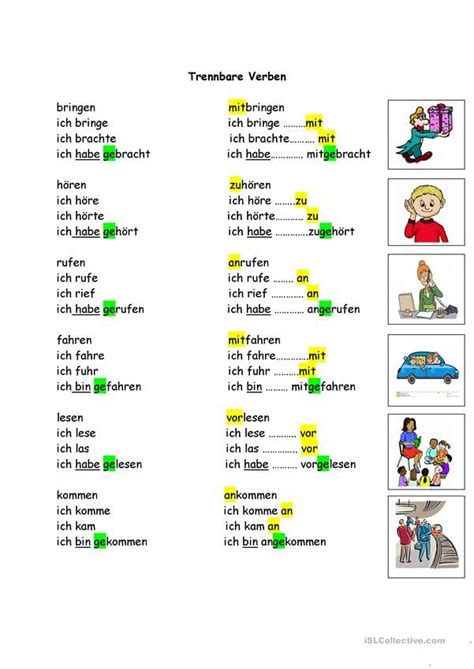 Trennbare Verben In Verschiedenen Zeiten Deutsch Nachhilfe Deutsch