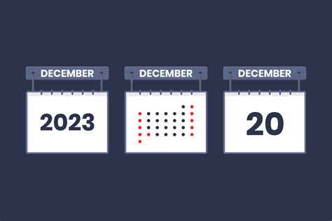 2023 Calendar Design December 20 Icon 20th December Calendar Schedule