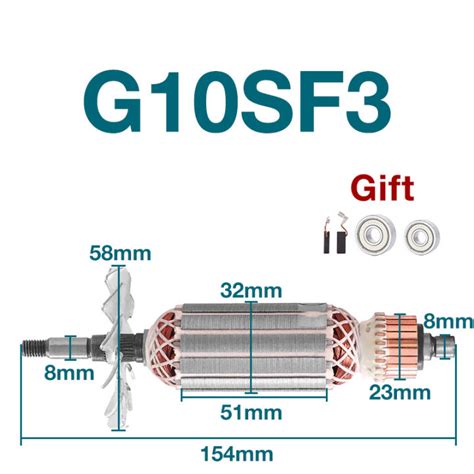 Ac V Armature For Hitachi G Sf Angle Grinder Rotor Armature