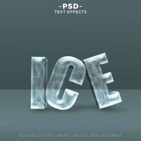 Premium Psd D Realistic Ice Effects Editable Text