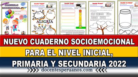 NUEVO CUADERNO SOCIOEMOCIONAL PARA EL NIVEL INICIAL PRIMARIA Y