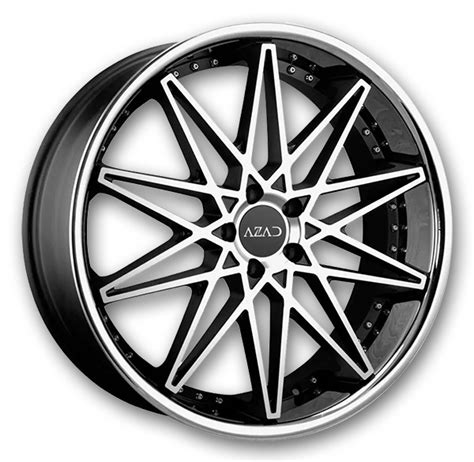 Azad Wheels Az Black With Machined Spoke Faces And A Chrome