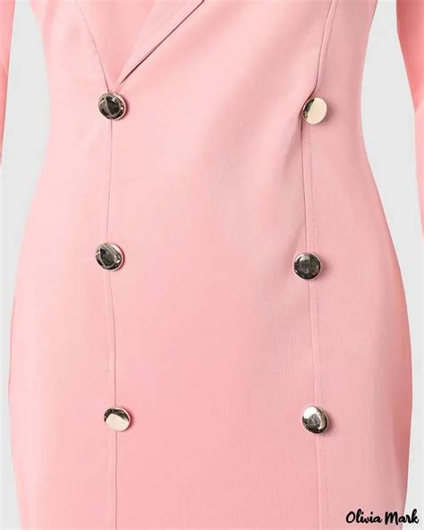 Olivia Mark Long Sleeved Double Breasted Blazer Dress Olivia Mark