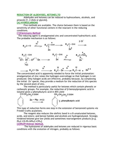 REDUCTION OF ALDEHYDES KETONES TO