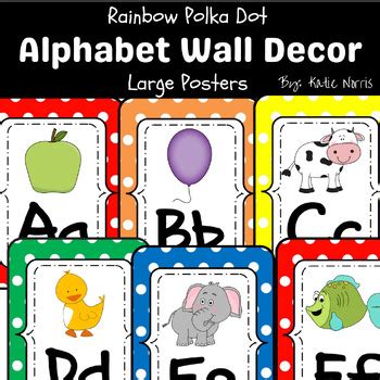 Rainbow Polka Dot Alphabet Wall Decor Large Posters By Katie Norris