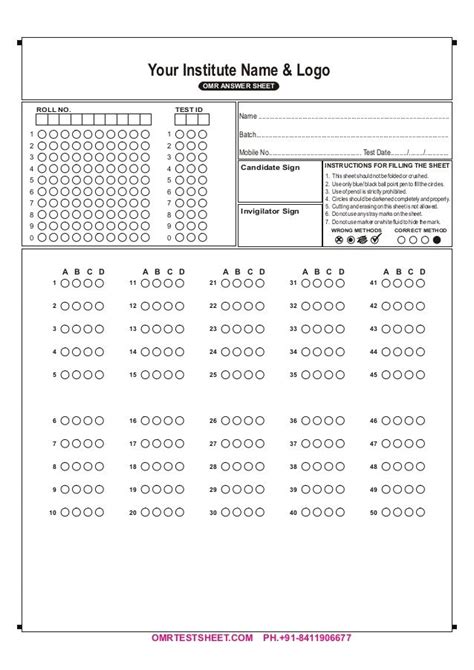 Omr sheet design and omr sheet printing – Artofit