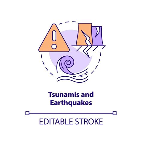 Tsunamis Y Terremotos Concepto Icono Natural Desastre Riesgo Nuclear