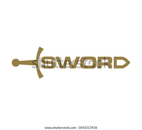 Golden Sword Logo Made Letters White Stock Vector Royalty Free