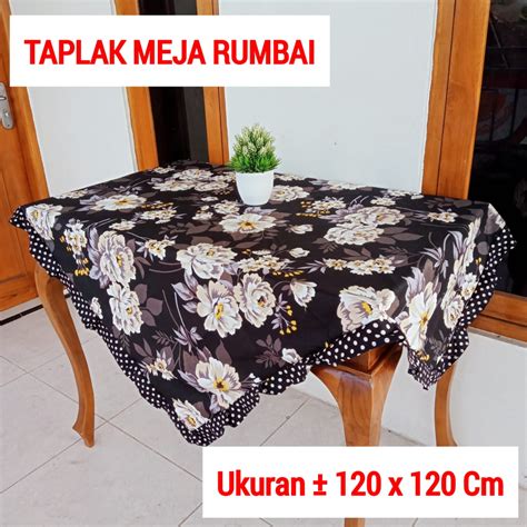 Jual Taplak Meja Kain Rumbai Persegi Segi Empat Ukuran 120 X 120 Cm