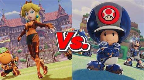 Mario Strikers Battle League Peach Comets Vs Toad Crowns Youtube