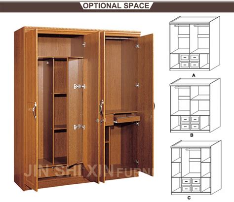 Home Furniture Wood Almirah Designs 4 Door Wardrobe Cabinet Cheap Modern Bedroom Mdf Wardrobe