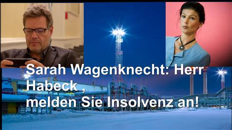 Sarah Wagenknecht Herr Habeck Melden Sie Insolvenz An Bundestagsrede