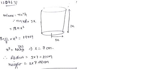 The Radius And Height Of A Cylinder Are In The Ratio And Its Volume