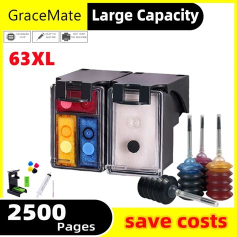 Gracemate 63xl Ink Cartridge Compatible For Hp 63 Hp63 Ink Cartridge For Deskjet 1110 2130 2131