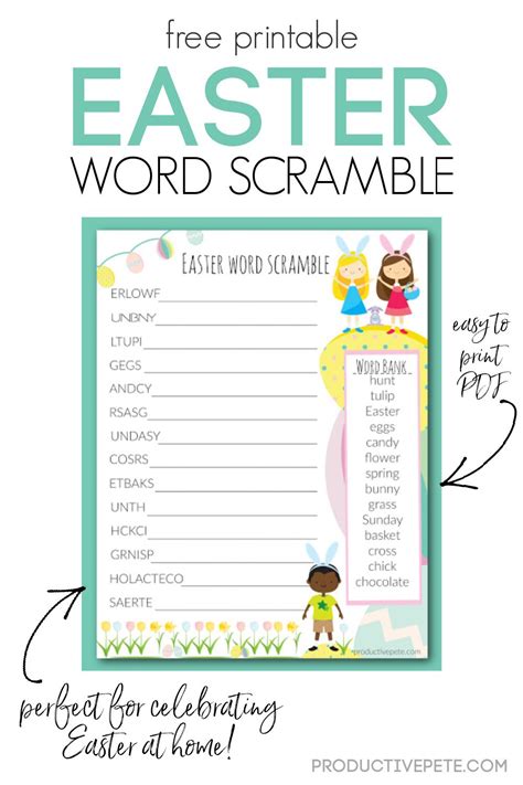 Free Printable Easter Word Scramble This Free Printable Easter Word