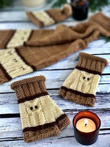 Ravelry Owl Fingerless Gloves Pattern By Janis Frank