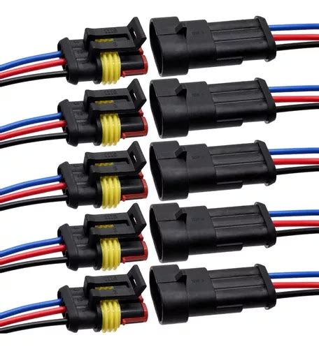 Conector Impermeable De 3 Pines Macho Y Hembra Cable De 16 Envío gratis