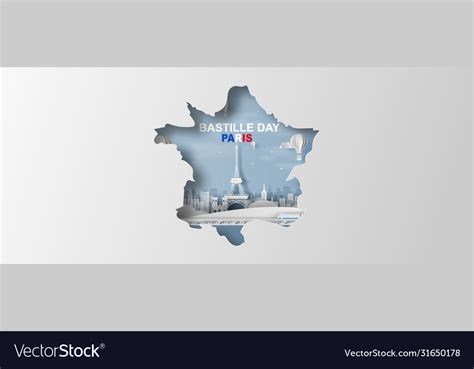 Happy Bastille Day French National Day Poster Vector Image