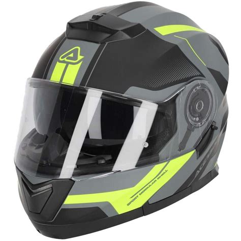 Casco Moto Modulare Acerbis Doppia Visiera Serel 22 06 Nero Giallo Fluo Vendita Online