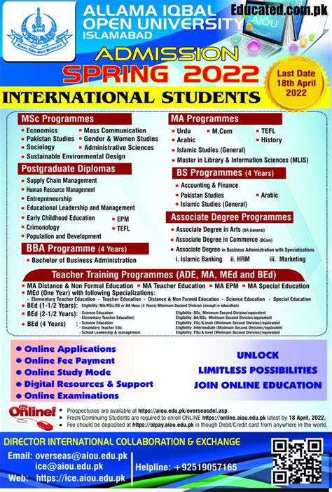 Aiou Ba Online Admission Form 2023 - Admissionforms.net