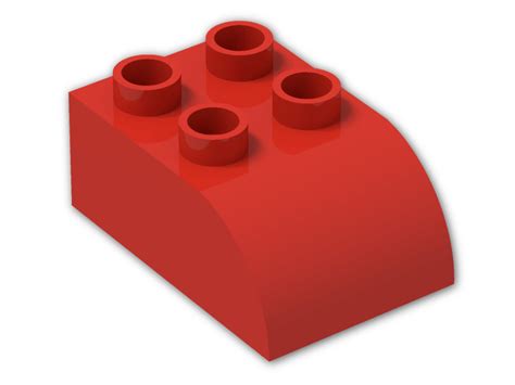 Duplo Brick 2 X 3 With Curved Top 2302 Bright Red