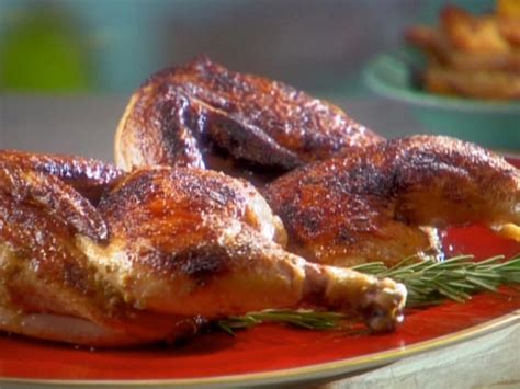 Roasted Halved Chicken With Garlic Herb Paste Recipe Sunny Anderson