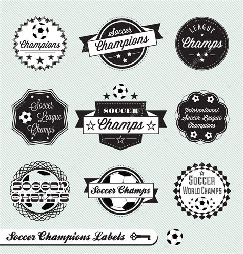 Vector Set: Soccer Champs Labels — Stock Vector © vreddane #11826724