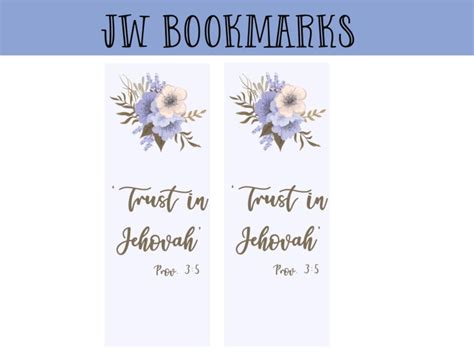 Jw Printable Jw Bookmark Printable Jw Bookmarks Jw Etsy