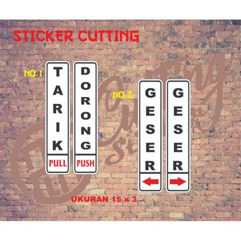 Jual Sticker Cutting Waterproof Pintu Tarik Dorong Geser Pull Push