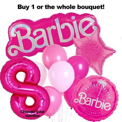 Barbie Balloons Andor Bouquet Malibu Barbie Party Etsy Barbie