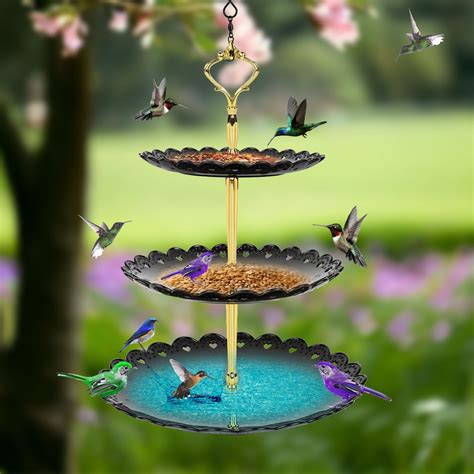 Hummingbird Feeders For Outdoors Bird Feeder Porcelain Hanging Bird Bath With Solar Pump Hanging