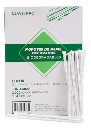 Popote De Papel Biodegradable Caja Con Pzs Env O Gratis