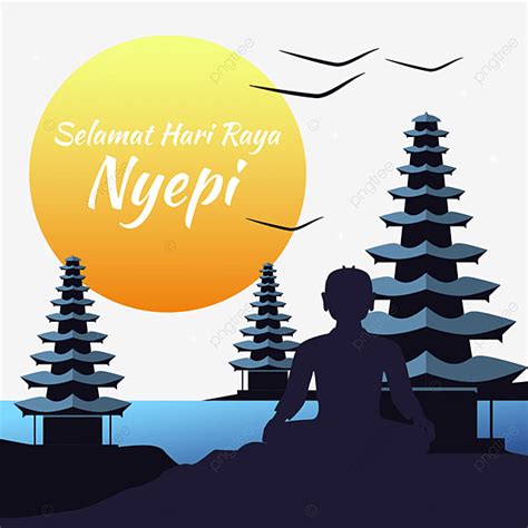 Gambar Hari Raya Nyepi Dengan Bulan Besar Dan Candi Budaya Bali