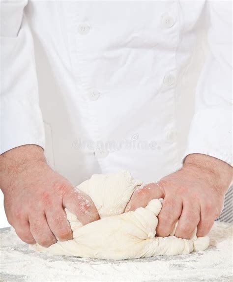 Kneading Bread in Baker S Hand Stock Photo - Image of floury, crust: 2170548