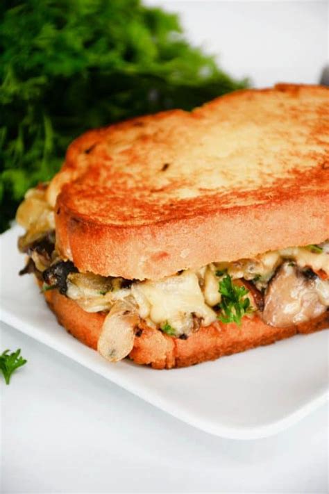 Mushroom Grilled Cheese Sandwich - CheekyKitchen