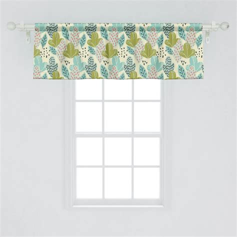 Leaves Window Valance Pack Of 2 Pastel Toned Continuous Pattern With