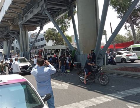 Microb S Se Impacta Contra Columna De La L Nea Del Metro No Se